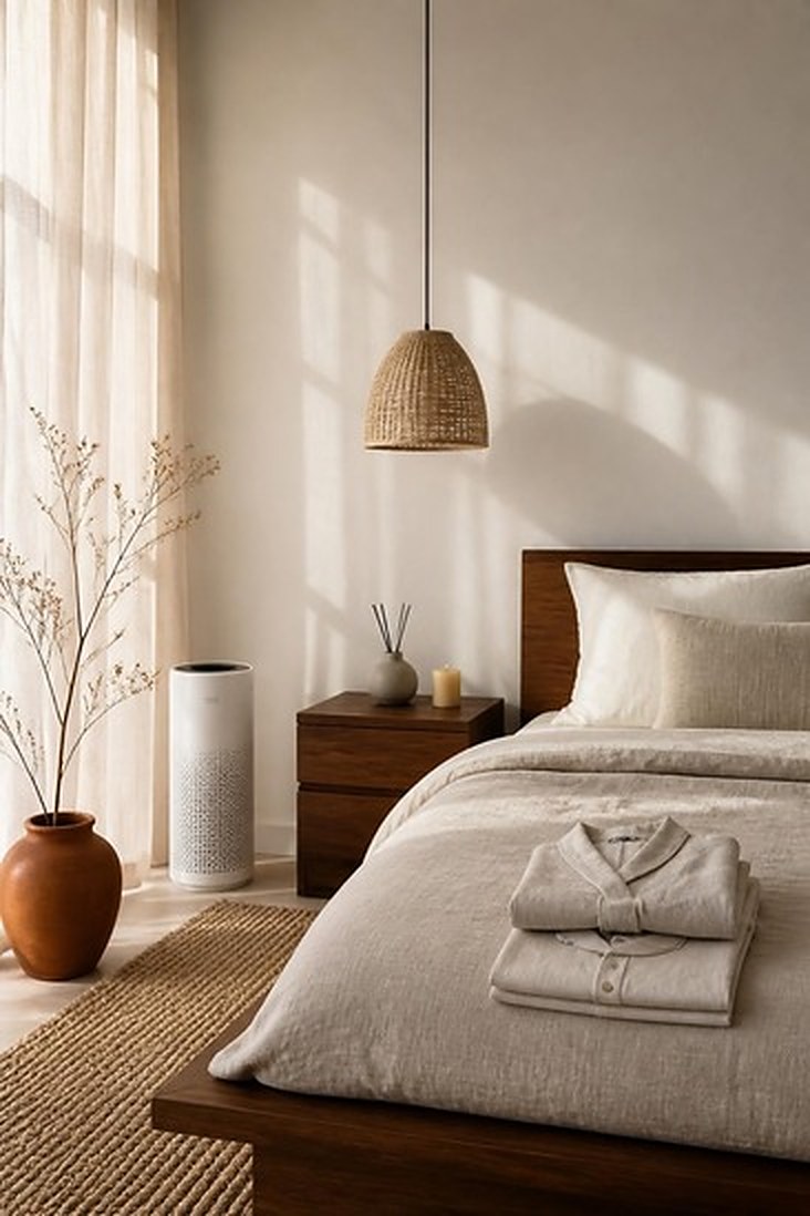 A bedroom with numbered points showing what Trace checks